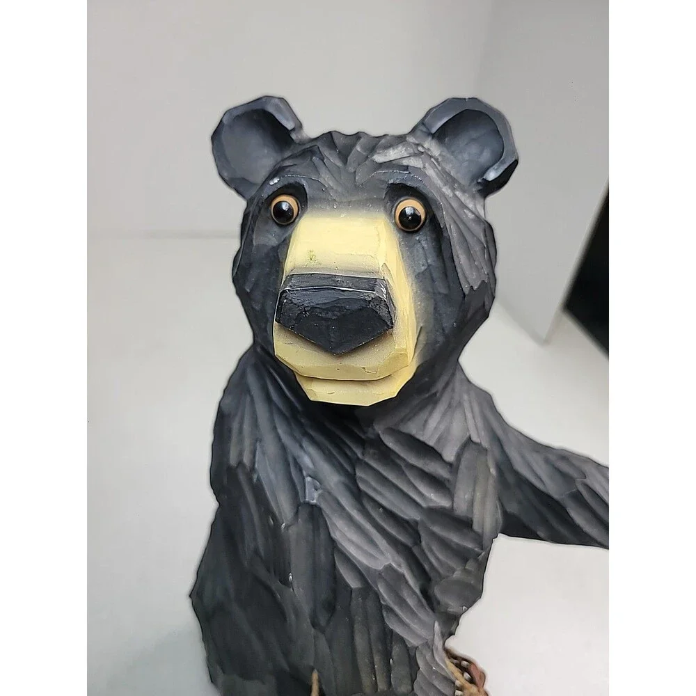 Black Bear with Basket Door Greeter Approximately 14 Inches Decor Resin ?